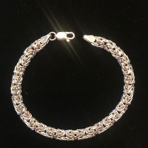 Italian 14K White Gold Fancy Link Bracelet